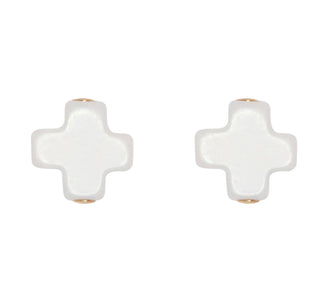 Enewton signature cross studs- off white