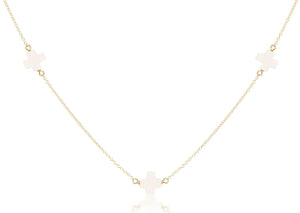 Enewton choker simplicity chain gold - signature cross off-white