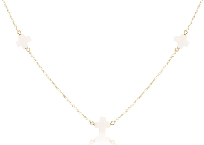 Enewton choker simplicity chain gold - signature cross off-white