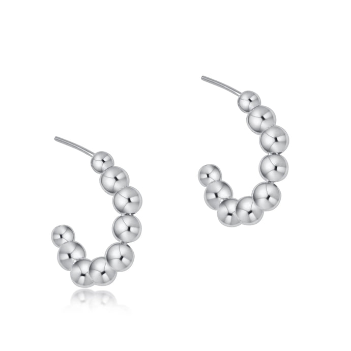 Enewton beaded classic post hoop - 4mm sterling