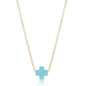 Enewton 16" necklace gold - signature cross turquoise