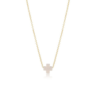 Enewton 16" necklace gold - signature cross off white