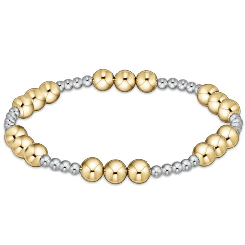 enewton extends - classic joy pattern 6mm bead bracelet - mixed metal