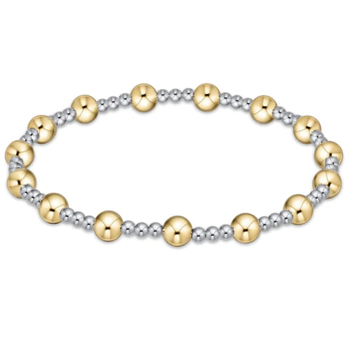 enewton extends - classic sincerity pattern 5mm bead bracelet - mixed metal
