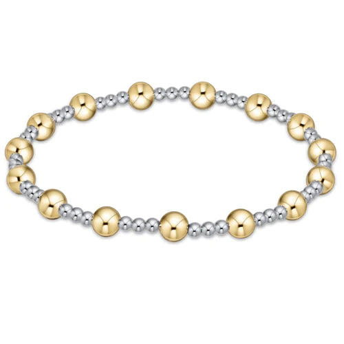 enewton extends - classic sincerity pattern 5mm bead bracelet - mixed metal
