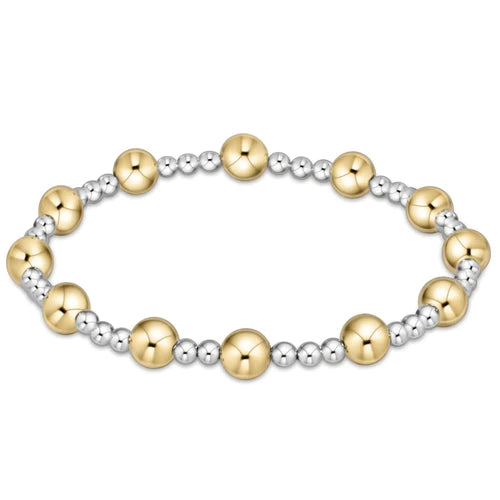 enewton extends - classic sincerity pattern 6mm bead bracelet - mixed metal