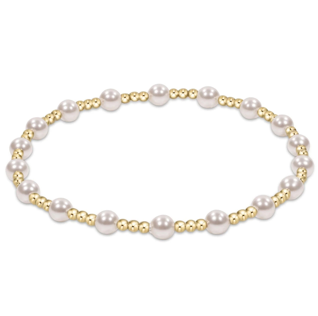 Enewton Classic Sincerity Pattern 4mm Bead Bracelet- Pearl
