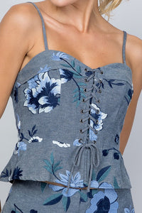 Embroidered Corset Top