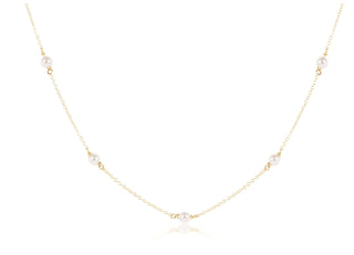Enewton 17” Choker Simplicity Chain Gold- 4mm Pearl