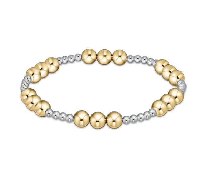 Enewton Classic Joy Pattern 6mm Bead Bracelet- Mixed Metal