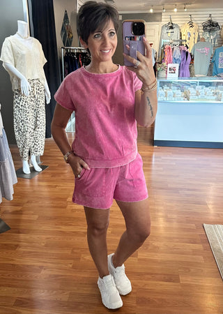 Ash Pink Acid Washed Set