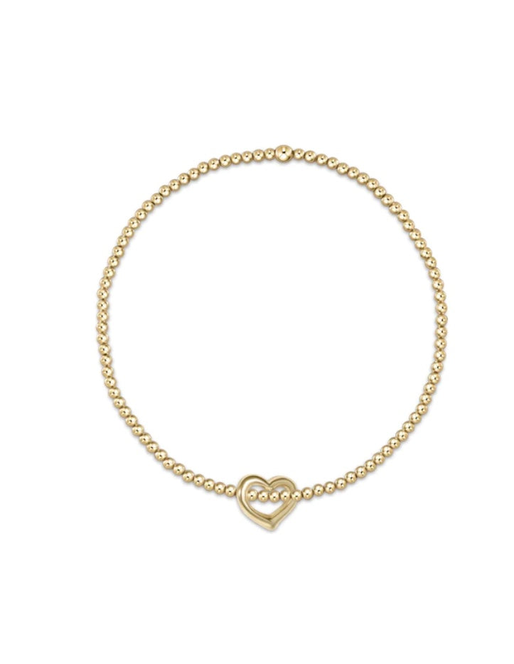 Enewton Classic Gold 2.5mm Bead Bracelet- Love Gold Charm