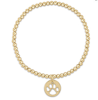 Enewton Classic Gold 3mm Bead Bracelet- Paw Print Gold Disc