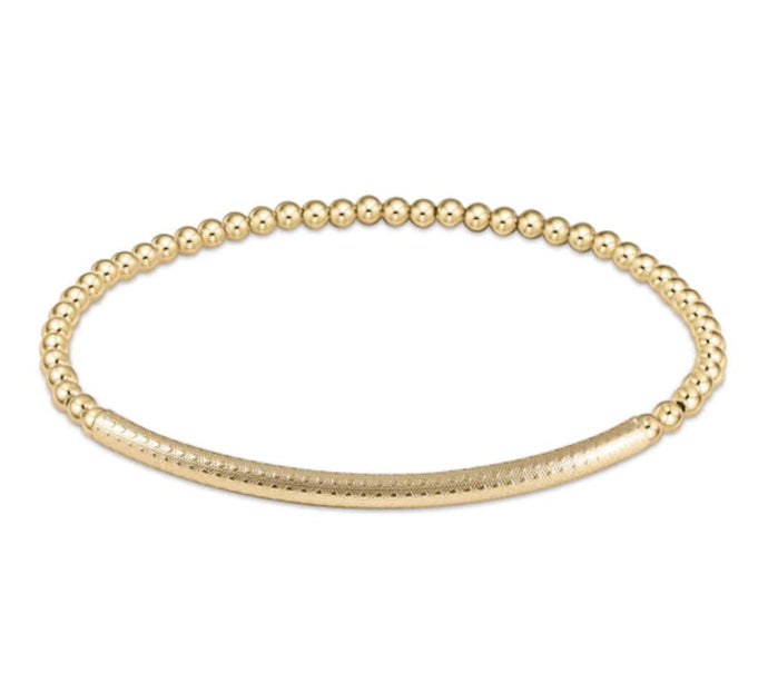 Enewton Classic Gold 3mm Bead Bracelet- Bliss Bar Textured