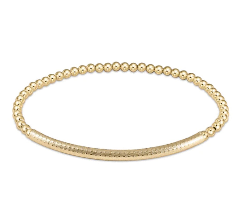 Enewton Classic Gold 3mm Bead Bracelet- Bliss Bar Textured