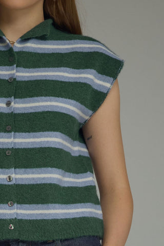 Ivy Sweater - Hunter Green & Blue