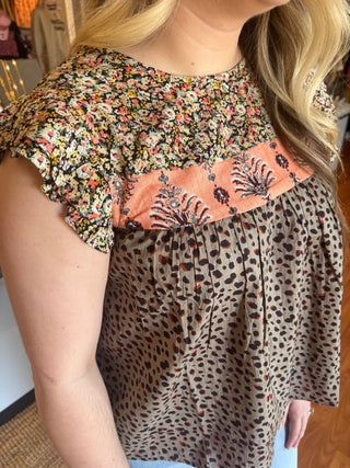 Multi Print Cheetah Top