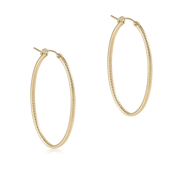 Enewton Oval Gold 2” Hoop- Textured
