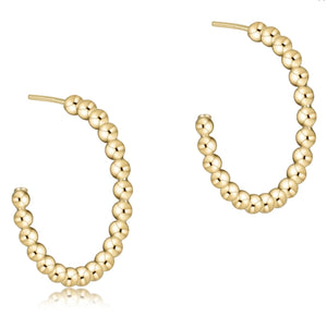 Enewton Beaded Classic 1.25” Post Hoop- 4mm Gold