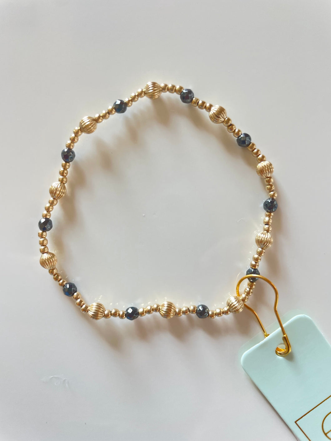 Enewton Dignity Sincerity Pattern 4mm Bead Bracelet- Faceted Hematite