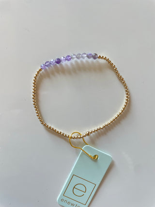 Enewton Gold Bliss 2mm Bead Bracelet- Amethyst