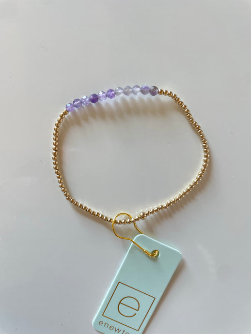 Enewton Gold Bliss 2mm Bead Bracelet- Amethyst
