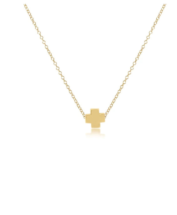 Enewton egirl 14” Necklace Gold- Signature Cross Gold