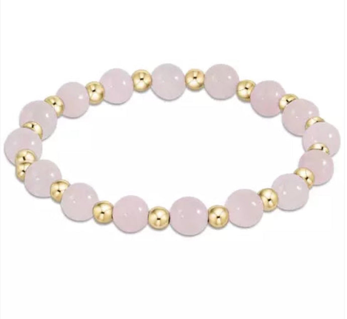 Enewton egirl Grateful Pattern 6mm bead bracelet- Rose Quartz