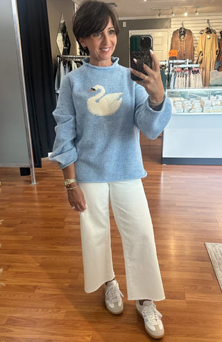 Swan Sweater - Dusty Blue