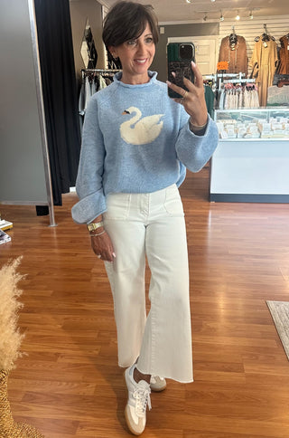Swan Sweater - Dusty Blue