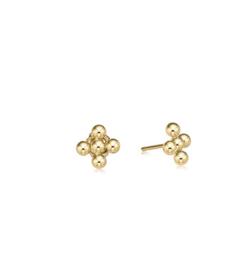 Enewton Classic Beaded Signature CrossStud- 3mm Bead Gold
