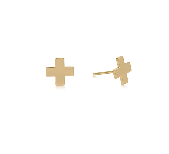 Enewton Signature Cross Stud- Gold