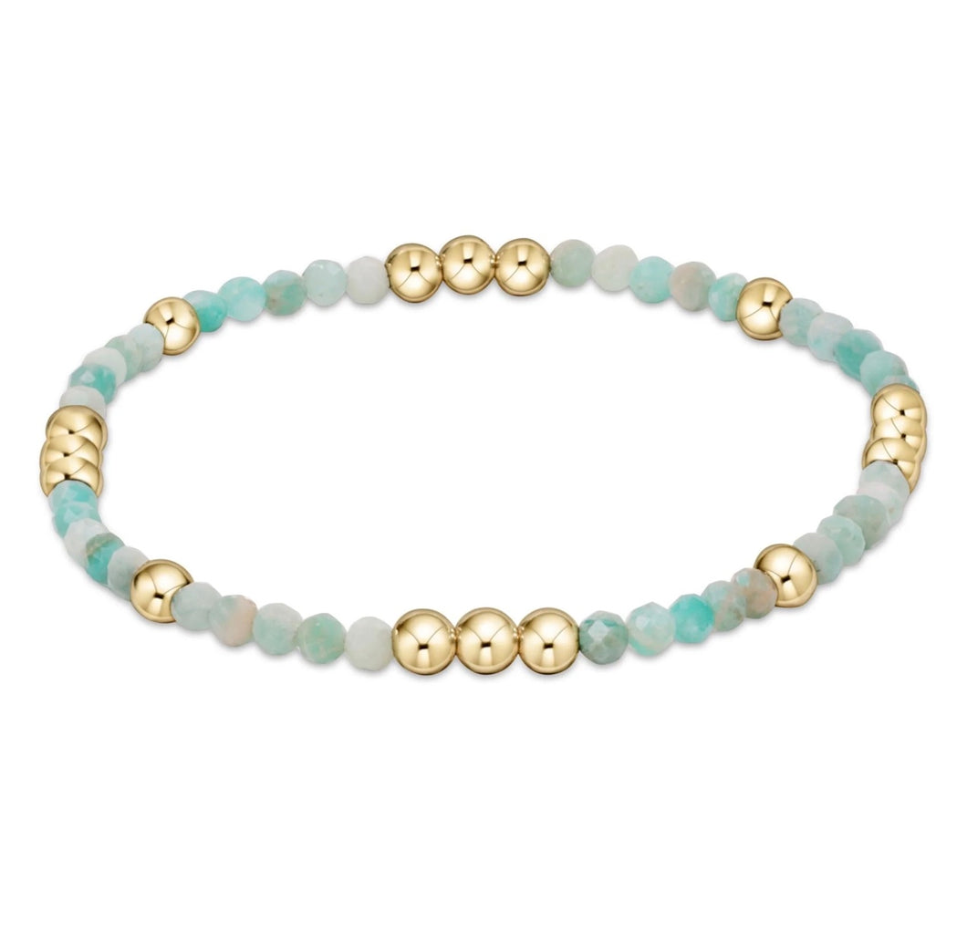 Enewton worthy pattern 3mm bead bracelet- amazonite