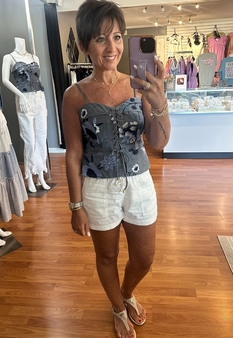 Embroidered Corset Top