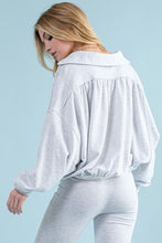 Load image into Gallery viewer, Cotton Terry Slouch Top- Heather Grey