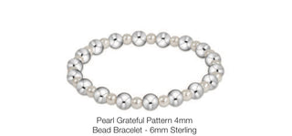Enewton Pearl Grateful Pattern 4mm Bead Bracelet- 6mm Sterling Silver
