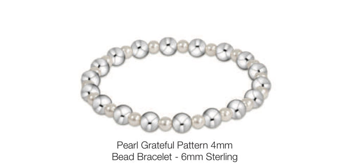 Enewton Pearl Grateful Pattern 4mm Bead Bracelet- 6mm Sterling Silver
