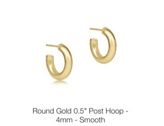 Enewton Round Gold 0.5” Post Hoop- 4mm Smooth