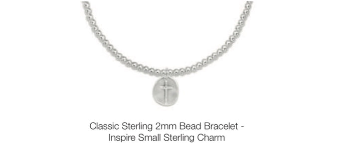 Classic Sterling 2mm Bead Bracelet- Inspire Small Sterling Charm