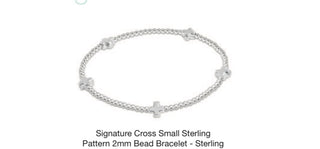 Enewton Signature Cross Small Sterling Pattern 2mm Bead Bracelet- Sterling