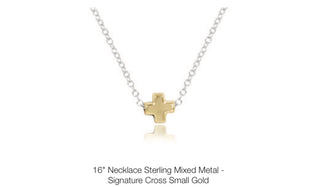 Enewton 16” Necklace Sterling Mixed Metal - Signature Cross Small Gold