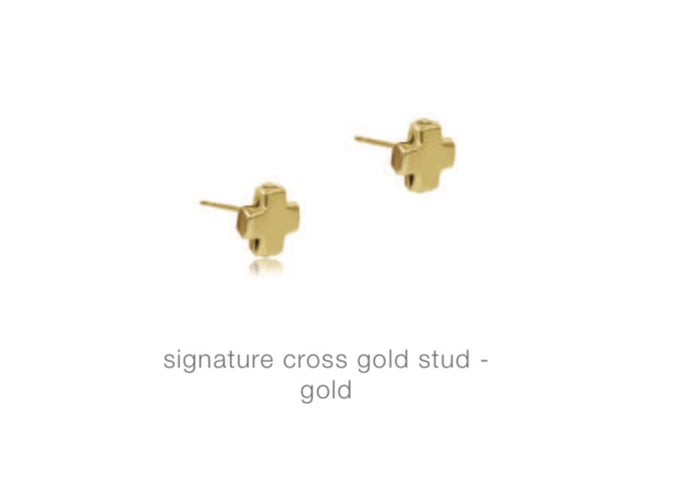 Enewton Signature Cross Gold Stud- Gold