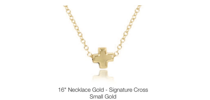 Enewton 16” Necklace Gold- Signature Cross Small Gold