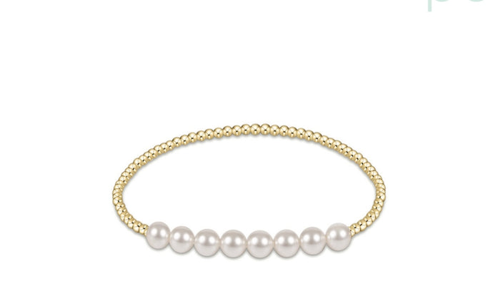 Enewton Classic Gold Beaded Bliss 2.5mm Bead Bracelet- 5mm Pearl