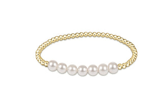 Enewton Classic Gold Beaded Bliss 3mm Bead Bracelet- 6mm Pearl