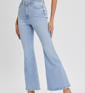 Cello High Rise Super Flare 30” Petite- Light Denim
