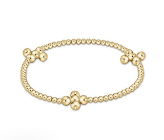 Enewton Signature Cross Gold Pattern 2.5mm Bead Bracelet - Classic Beaded Signature Cross Gold - 4mm Bead Gold