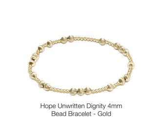 Enewton Extends- Hope Unwritten Dignity 4mm Bead Bracelet- Gold