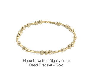 Enewton Extends- Hope Unwritten Dignity 4mm Bead Bracelet- Gold