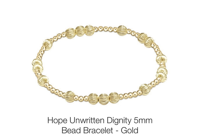 Enewton Extends- Hope Unwritten Dignity 5mm Bead Bracelet- Gold